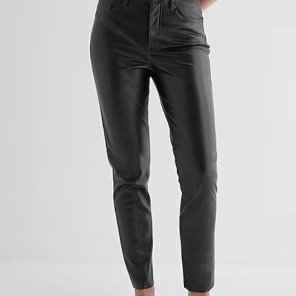 Express High Waisted Faux Leather '90s Skinny Pant - Picture 3 of 5